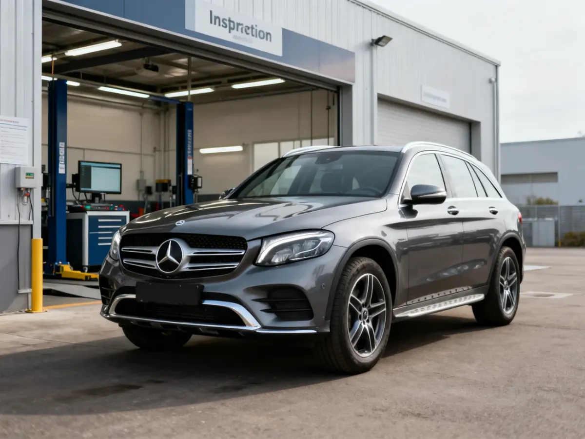 Używany Mercedes GLC X253 podczas profesjonalnej kontroli przed zakupem