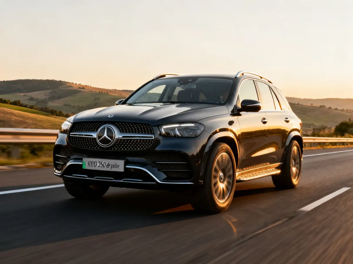 Mercedes GLE 350 de podczas spokojnej jazdy pozamiejską drogą