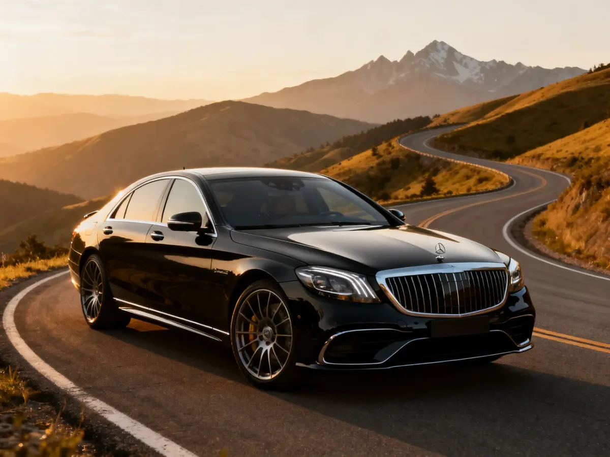 Mercedes-Benz S 63 AMG na malowniczej drodze