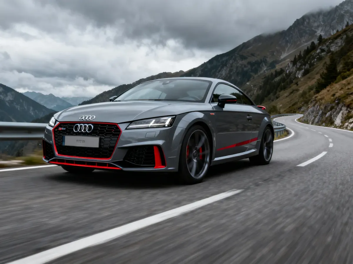 Audi TTS coupe na krętej górskiej drodze