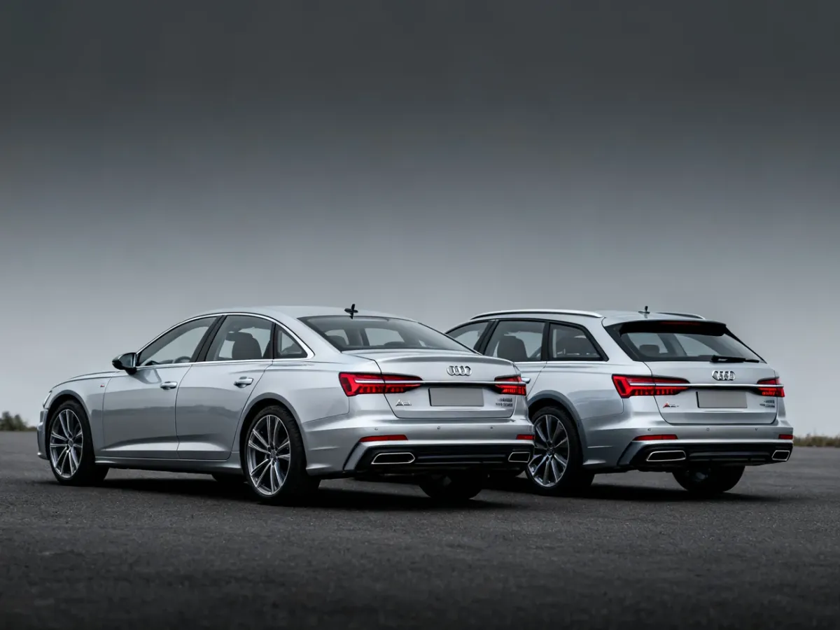 Audi A6 sedan i Avant zaparkowane obok siebie