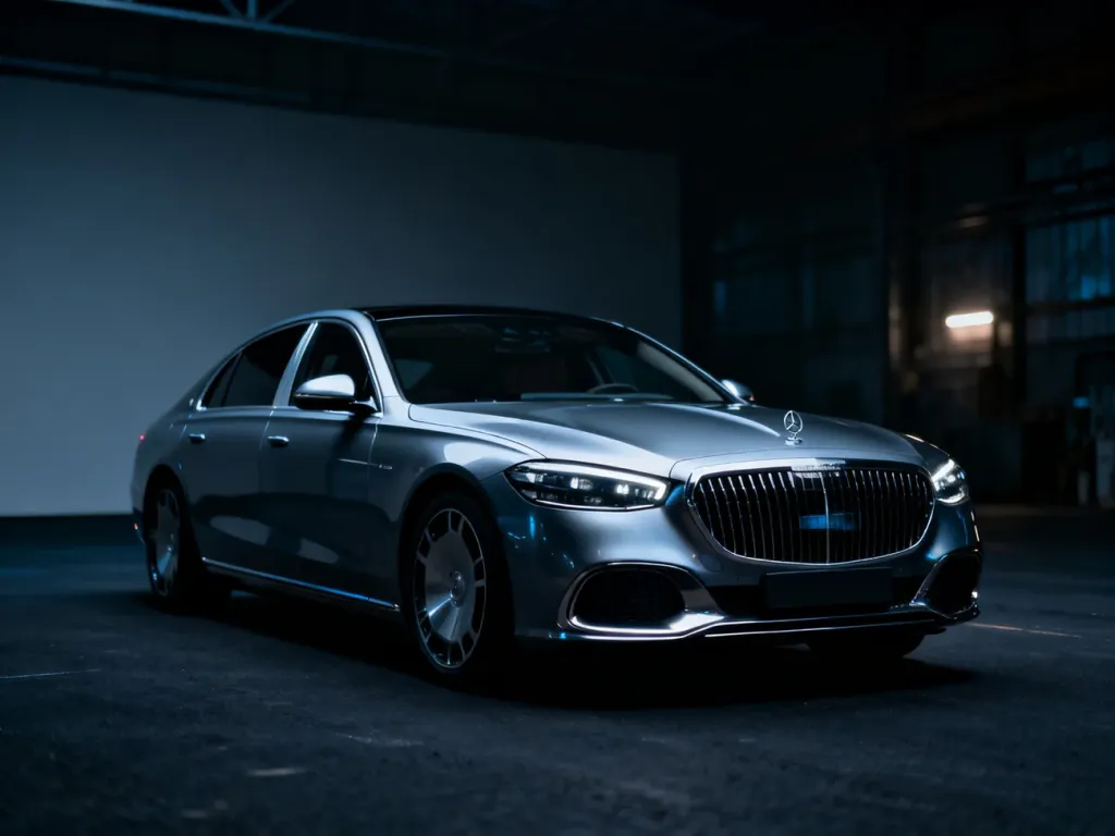 Nowoczesny sedan BMW w minimalistycznym studiu, podkreślający aerodynamiczną linię i charakterystyczny grill marki.