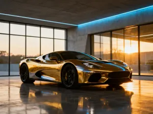 Zbliżenie na klasyczne logo BMW serii 3 na tle nowoczesnego sedana, symbolizujące ewolucję i dziedzictwo marki.
