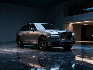 Audi A5 Quattro zaparkowane na mokrym asfalcie o zmroku, z wyraźnie wyeksponowanym grillem i reflektorami LED.