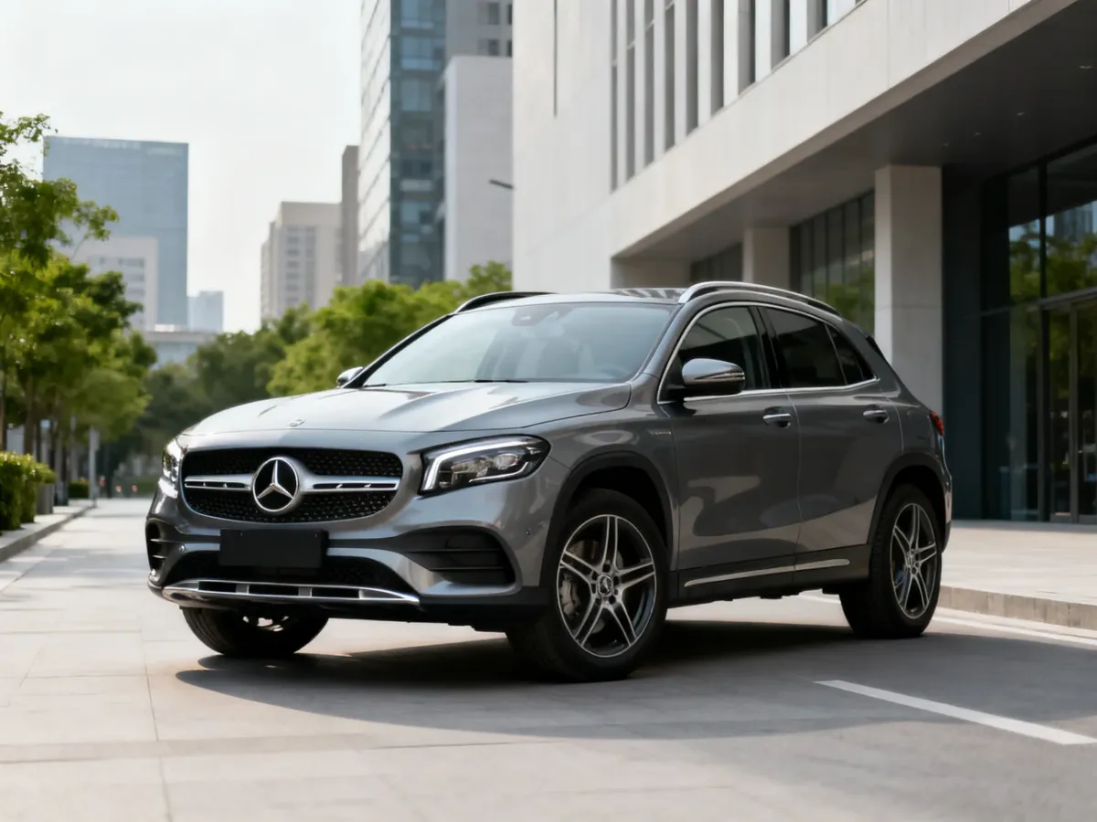 Mercedes-Benz GLA zaparkowany na miejskiej ulicy