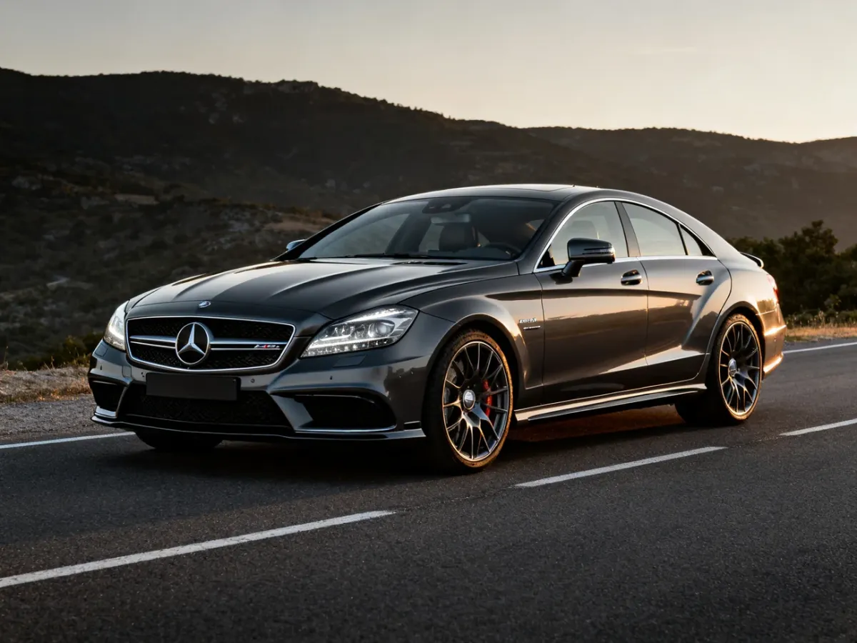 Mercedes-Benz CLS 63 AMG na malowniczej drodze
