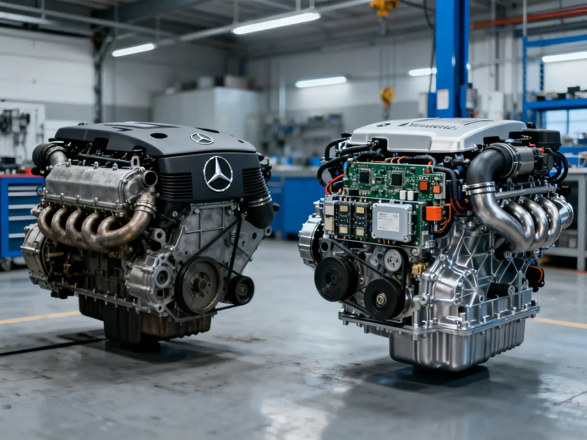 Komora silnika Mercedesa C-Klasy z jednostką wysokoprężną
