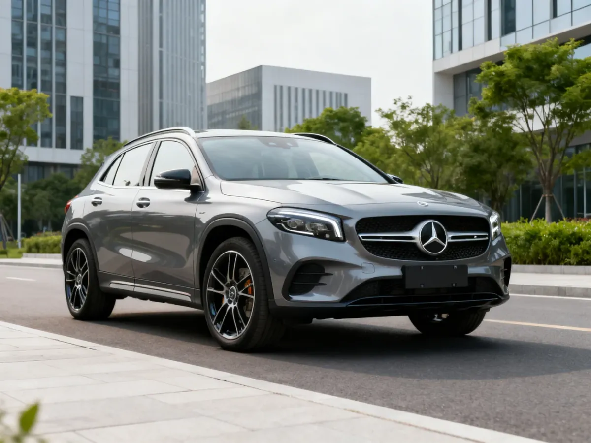 Mercedes-Benz GLA H247 zaparkowany na miejskiej ulicy