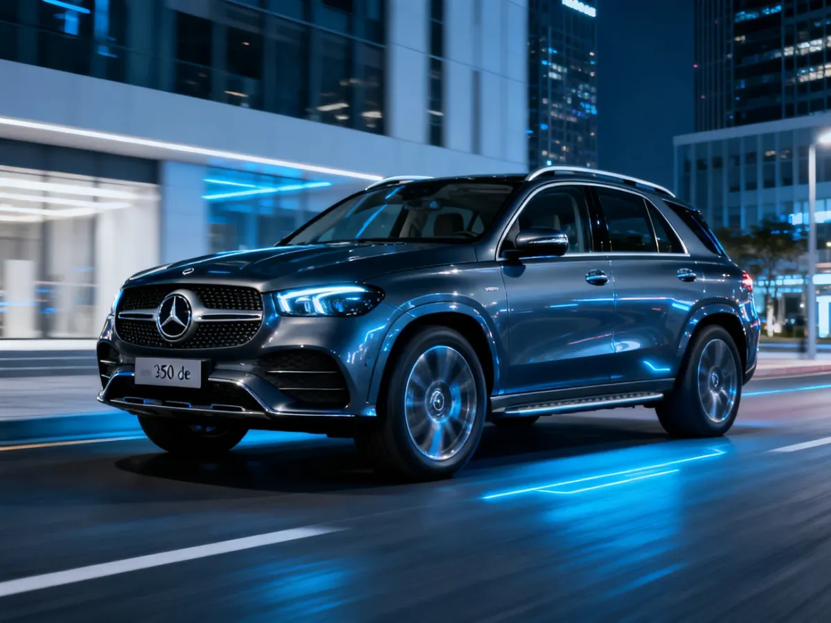 Mercedes GLE 350 de plug-in hybrid SUV jadący ulicą miasta