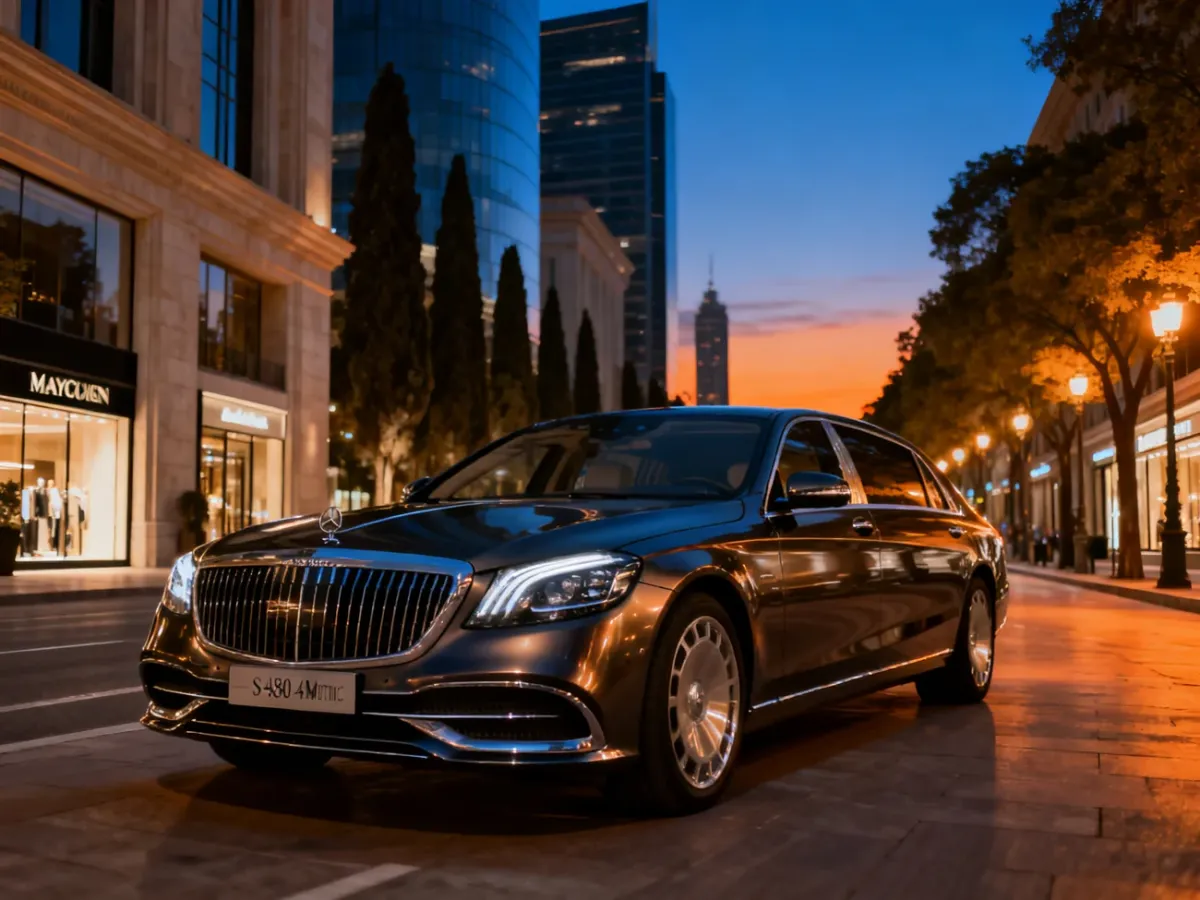 Mercedes-Maybach S 580 4MATIC na eleganckiej miejskiej alei