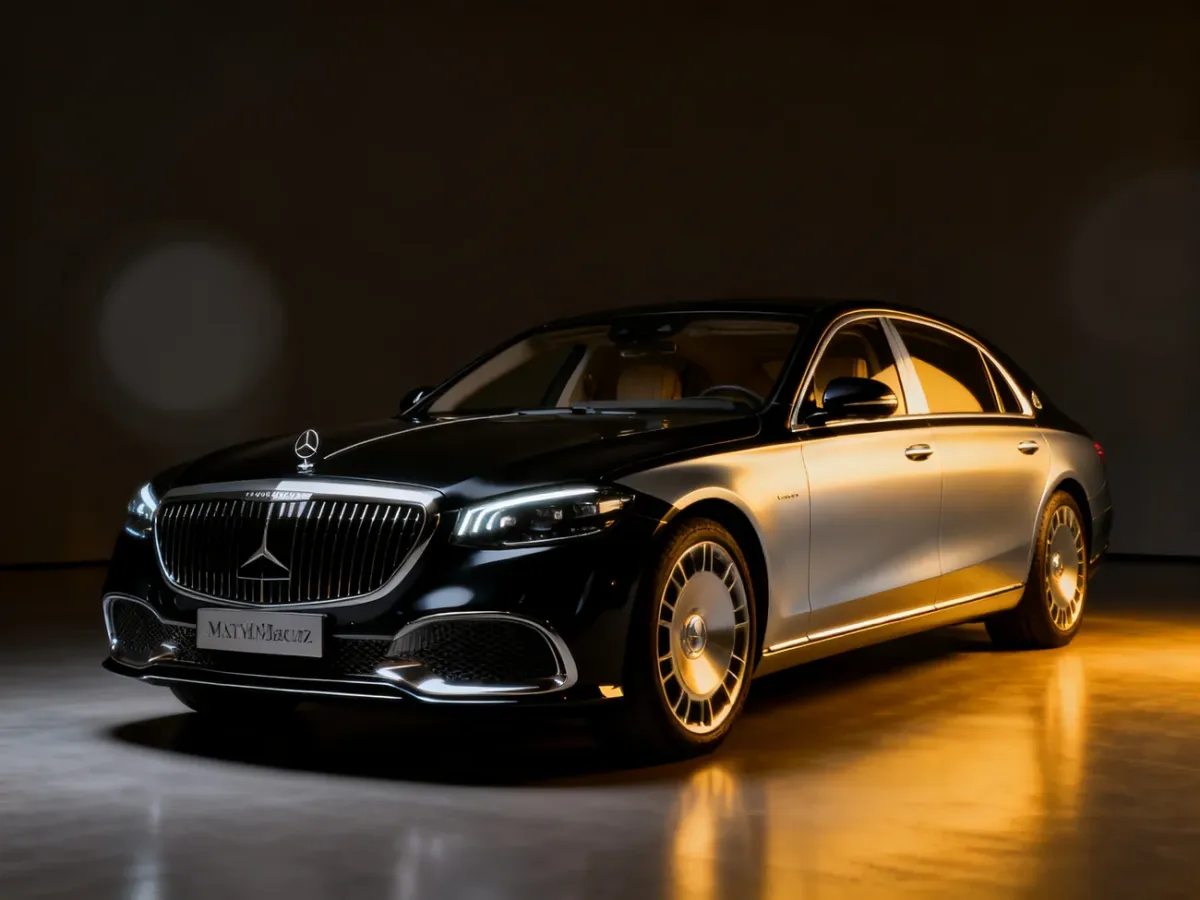 Nowoczesny Mercedes-Maybach w eleganckim, ciemnym studio