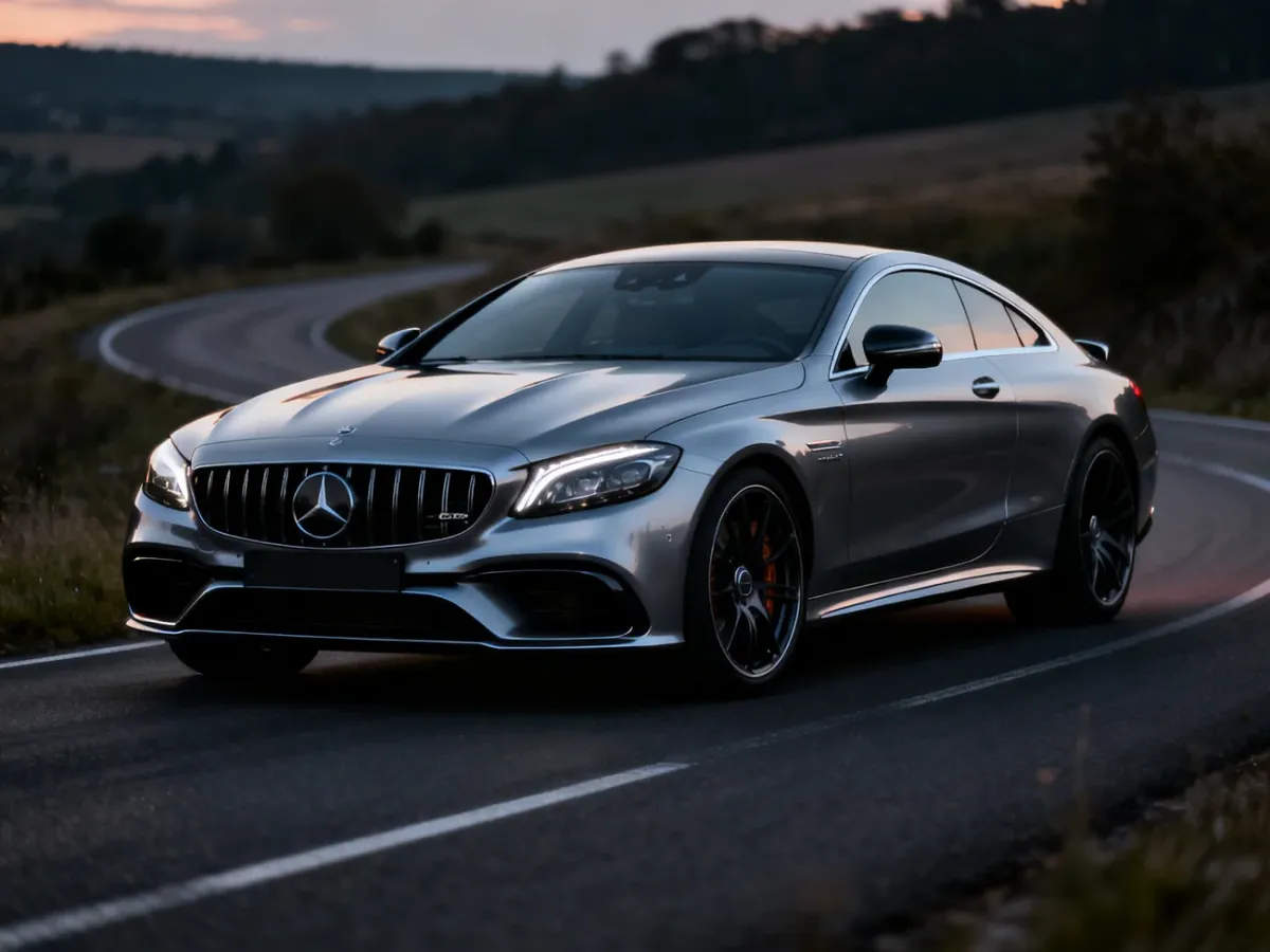 Mercedes-AMG S 63 Coupé na drodze w ujęciu trzy czwarte